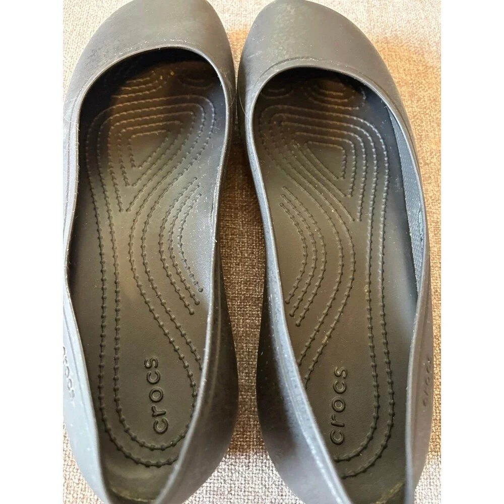 Crocs brooklyn black iconic comfort ballet flats size 8